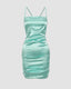 Cowl-Neck Bodycon Ruched Dress