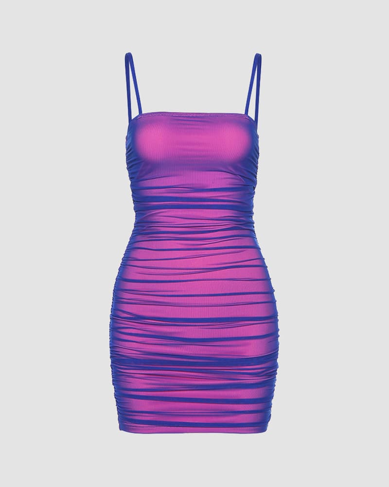 Ruched Mesh Dress