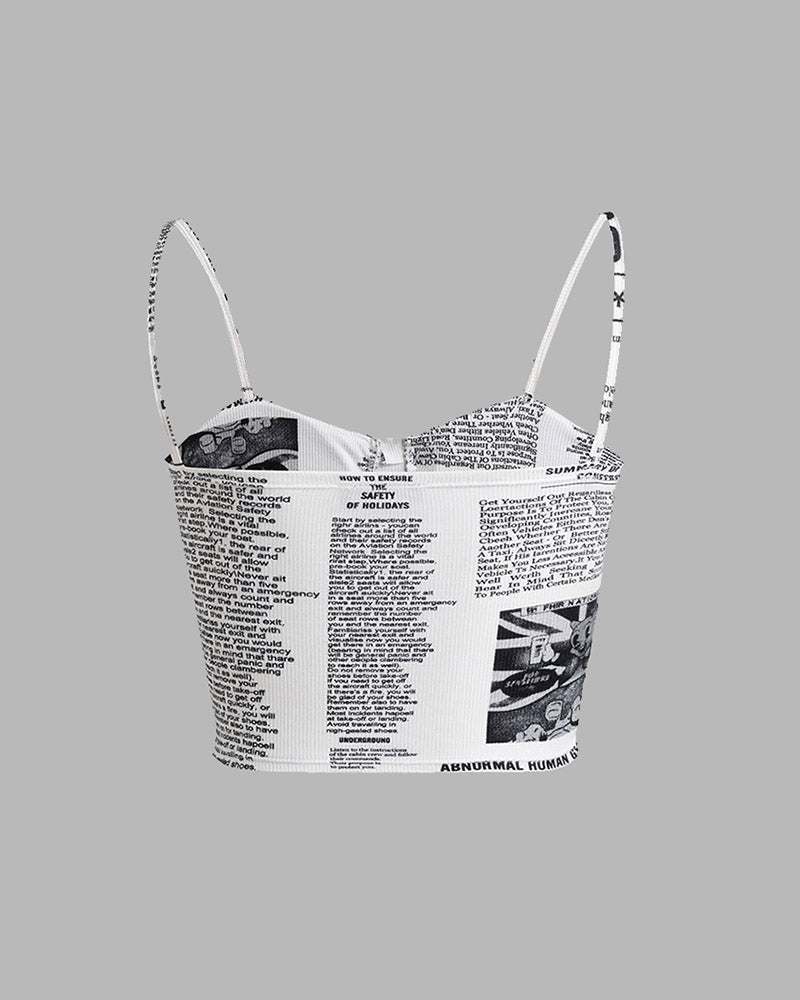 Printed Cropped Corset Top