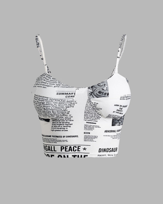Printed Cropped Corset Top Main image