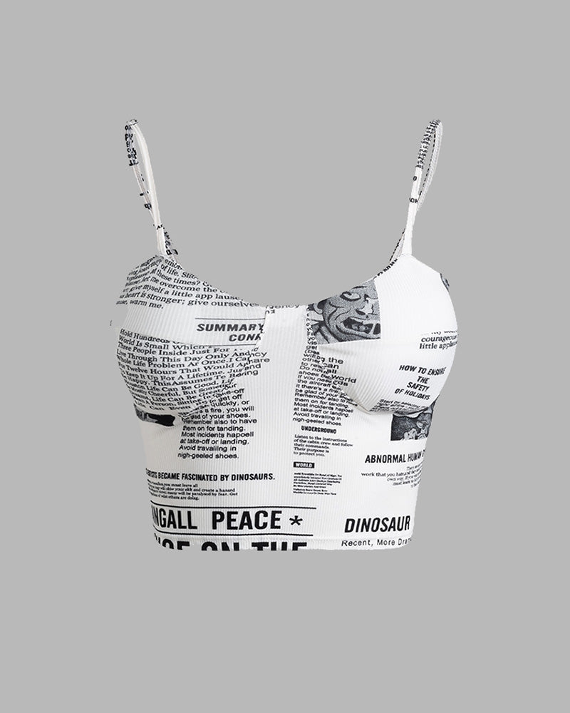 Printed Cropped Corset Top