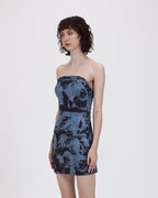 Bodycon Distressed Dress with Graffiti Graphics