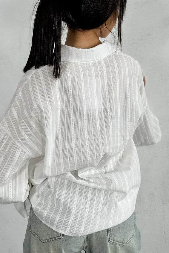 Jacquard Bell-Sleeve Blouse