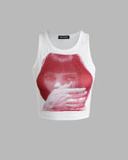 Printed Cropped Sleeveless Tank Top