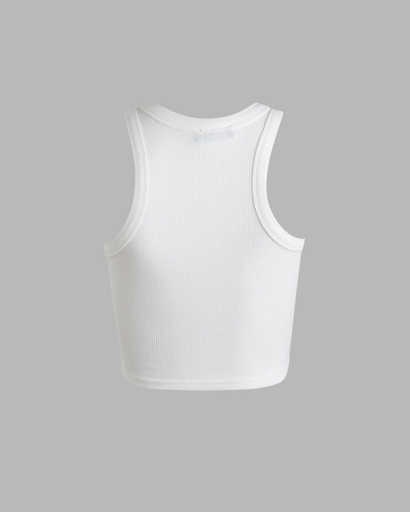 Ribbed Cropped Sleeveless Tank Top
