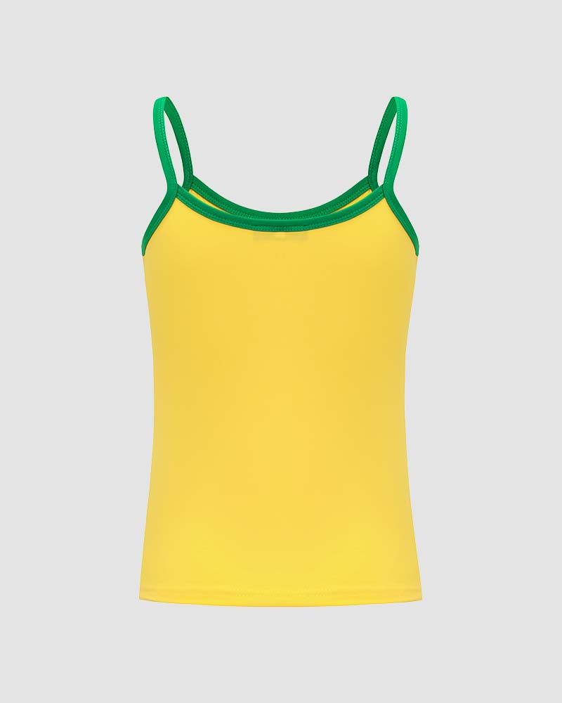 Printed Strappy Cropped Cami Top