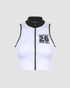 Strappy Zip-Detail Sleeveless Top