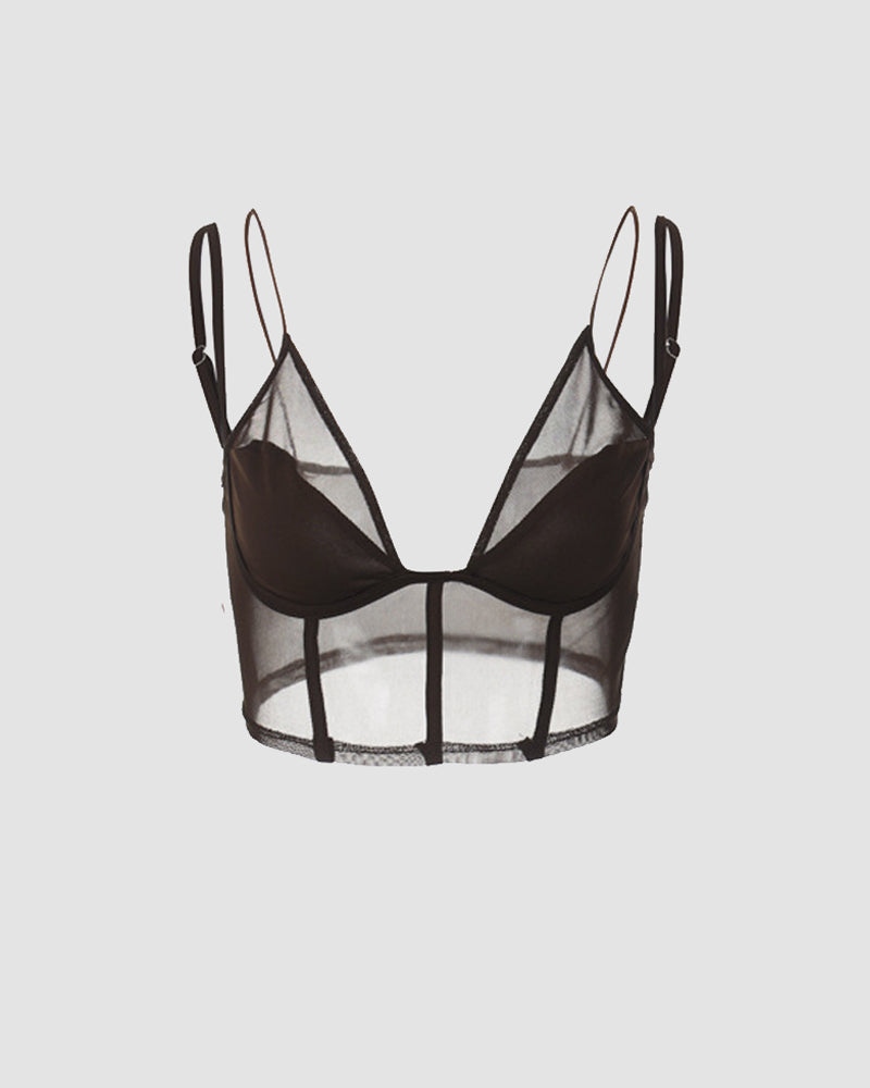 Strappy Mesh Corset Top