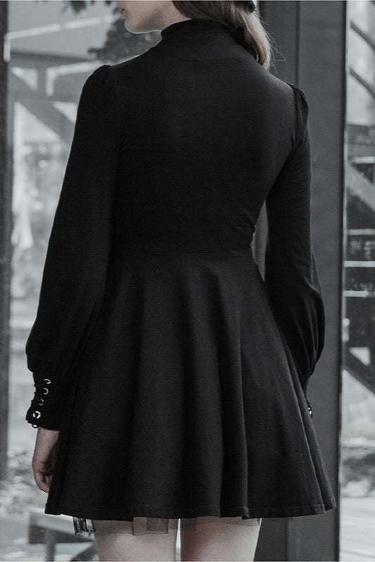 A-Line Gothic Dress with Pleat Details