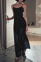 Strappy Mesh Long Dress