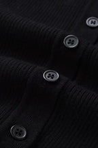 Ribbed Long-Sleeve Top with a V-Neck