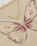 Cropped Retro T-Shirt with Butterfly Details