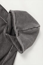 Oversized Washed Hoodie with Panel Seams