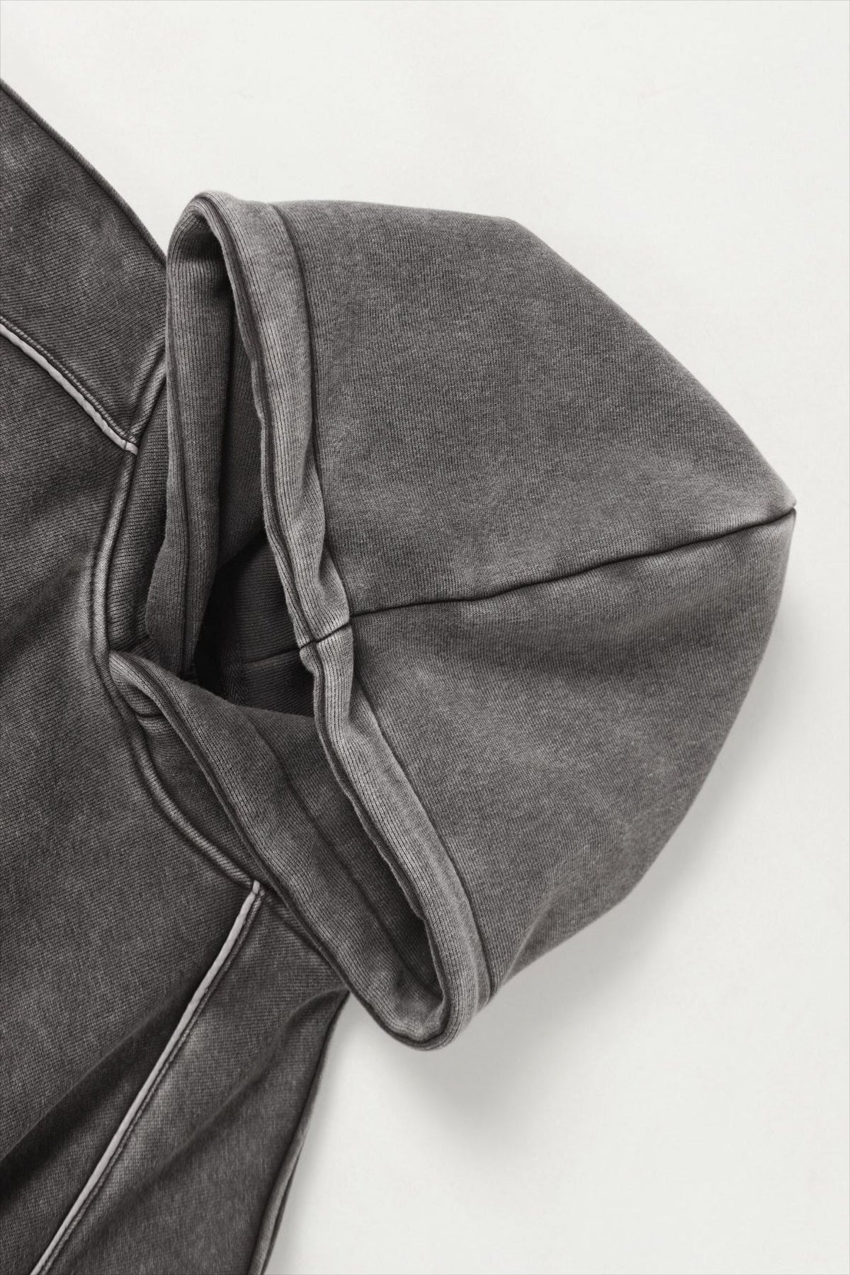 Oversized Washed Hoodie with Panel Seams
