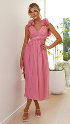 Sheer Maxi Dress with Ruffle Details