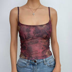 Printed Square-Neck Strappy Cami Top