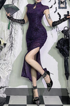 High-Rise Gothic Dress with a High Neck