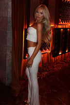 Straight-Leg Strapless Cropped Top & Pants Set