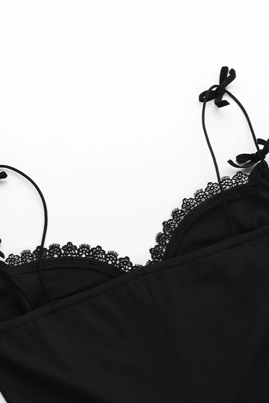 Strappy Dress with Lace Trim