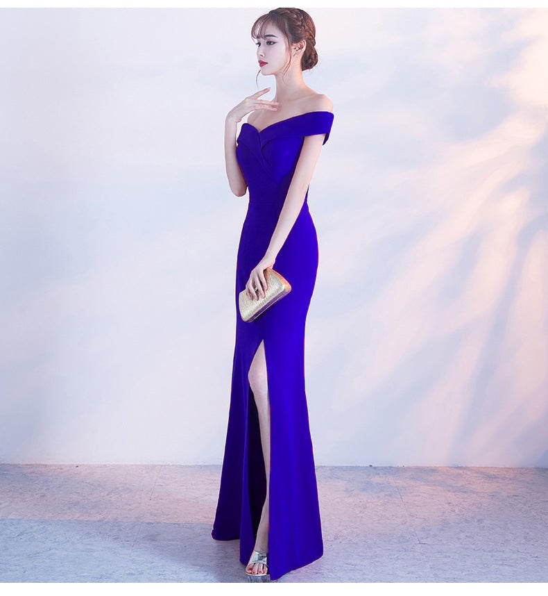 Strapless Evening Dress with a Split Detail