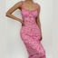 Printed Square-Neck Strappy Midi Dress