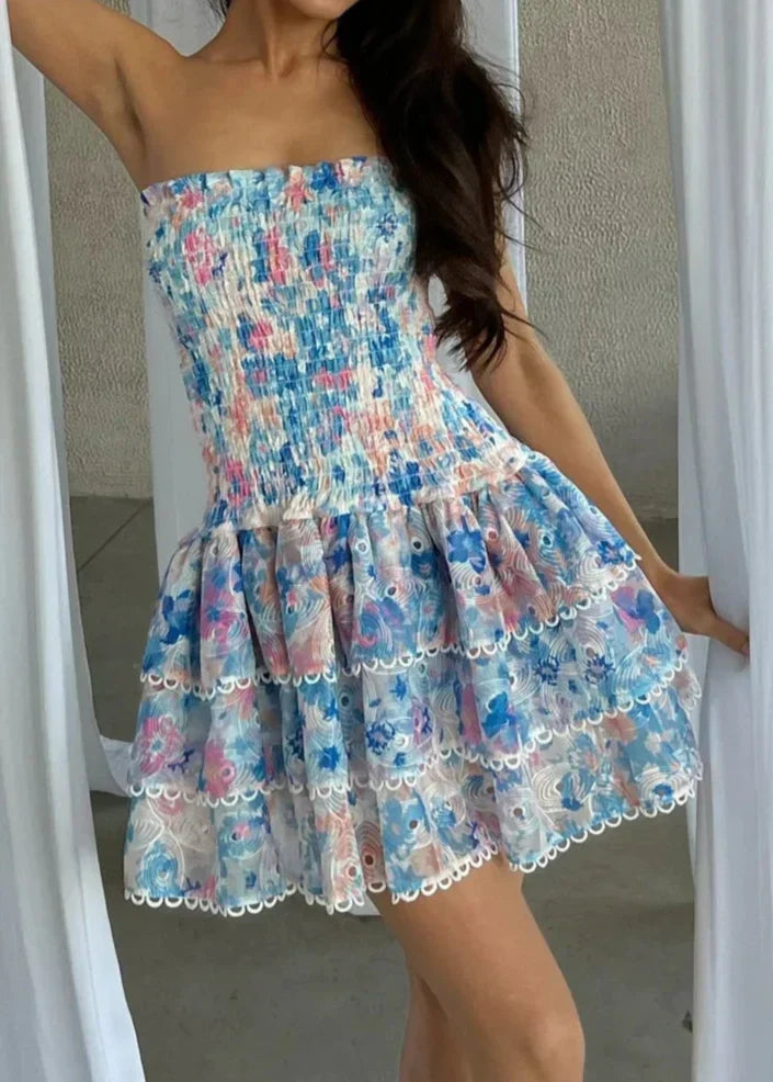 Floral Strapless Dress
