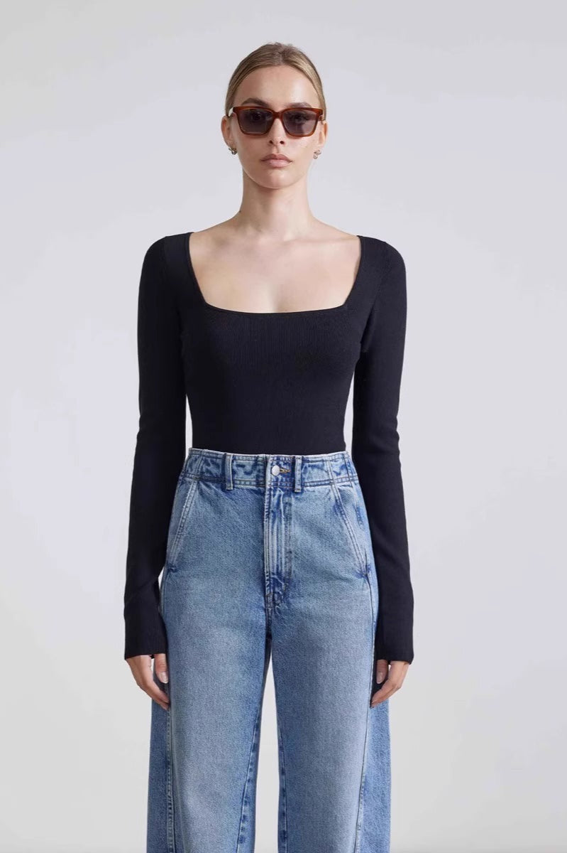 High-Rise Denim Jeans with Pockets