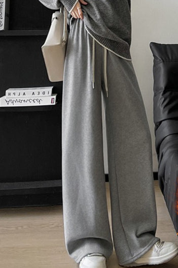 High-Rise Knit Draped Pants