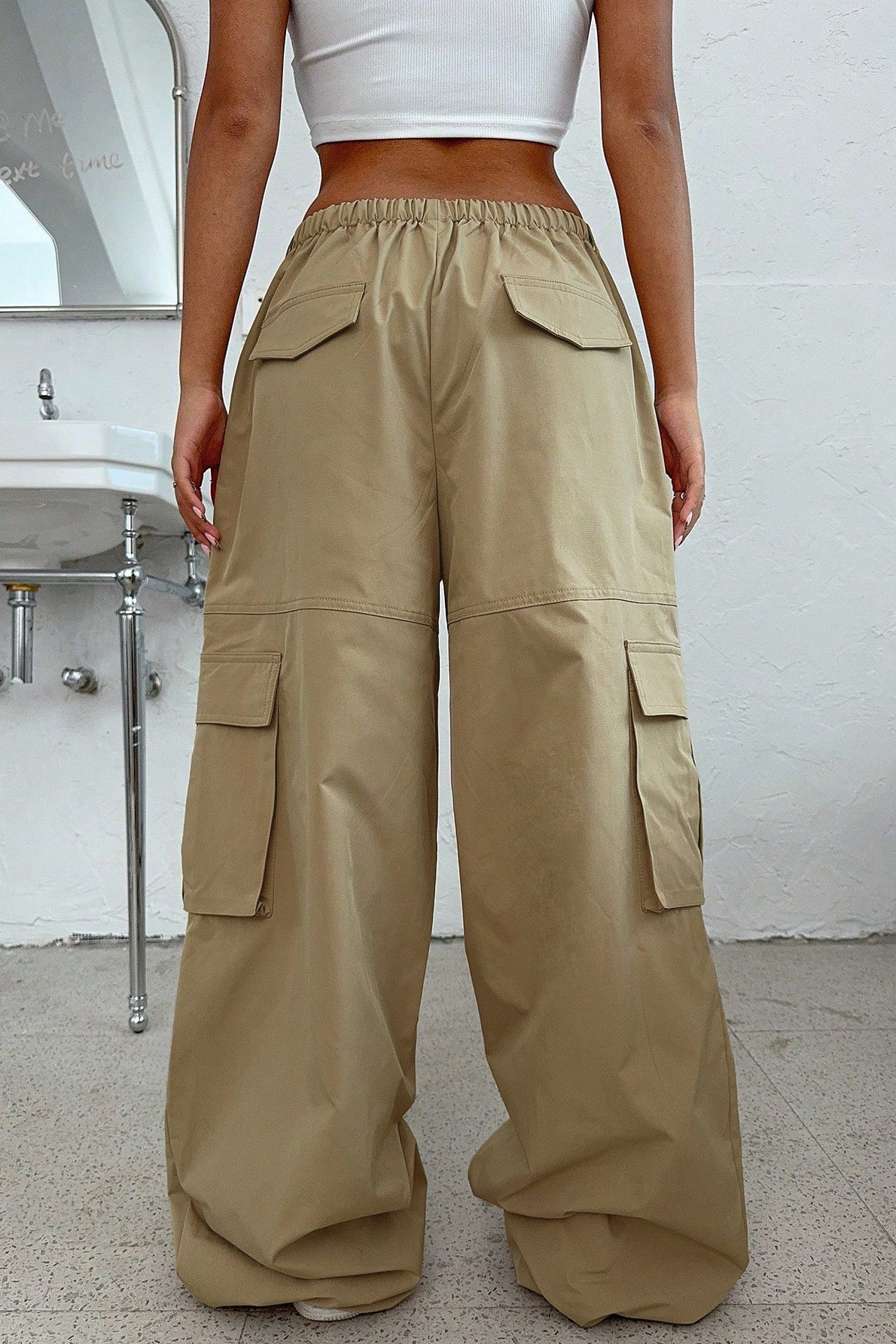 Elastic-Waist Cargo Pants