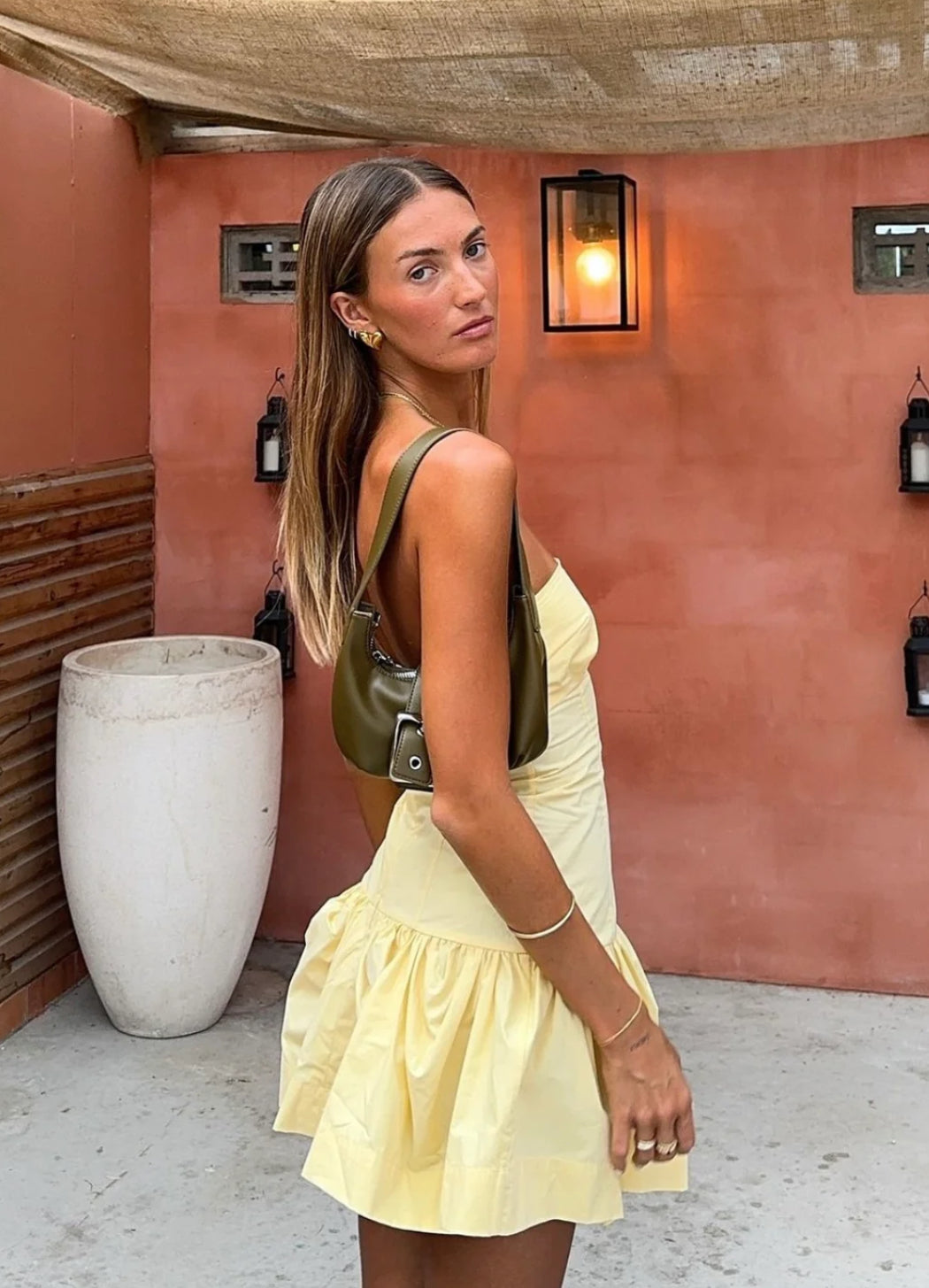 Fitted Strapless Skirt with a Back Zip