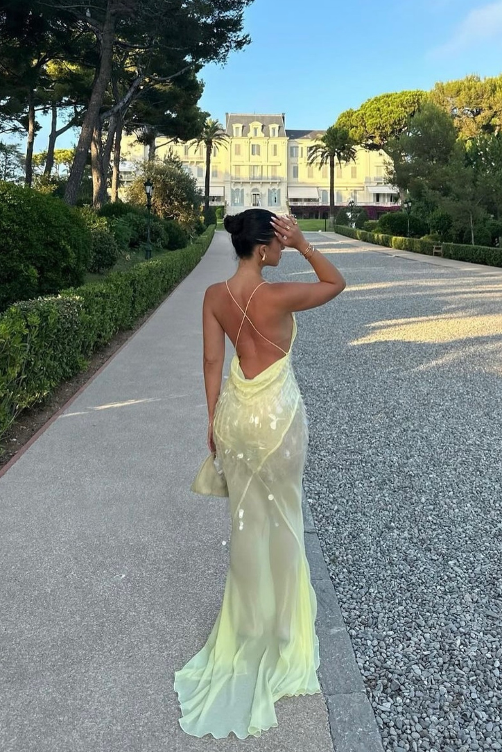 Sleeveless Maxi Dress with a V-Neck