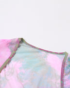 Mesh Top with Butterfly Details