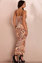 Printed Bodycon Strappy Maxi Dress
