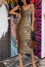 Animal-Print V-Neck Maxi Dress