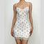 Floral Strappy Open-Back Mini Dress with Lace Details