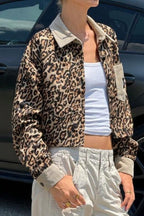 Leopard-Print Coat with Button Details