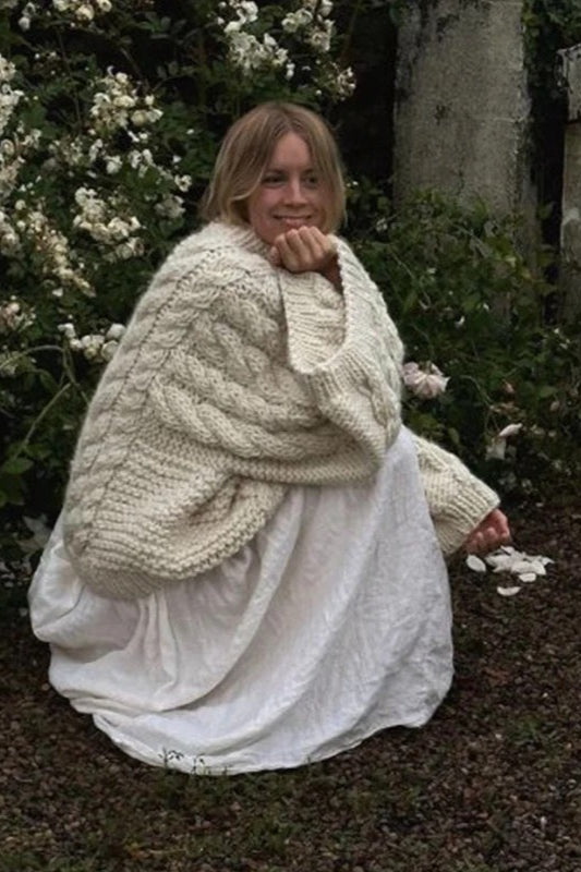 Knit Relaxed-Fit Retro Sweater