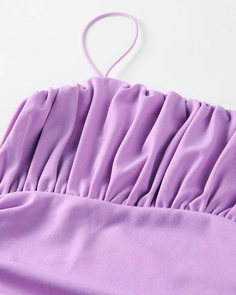 Bodycon Sleeveless Dress with Ruched Details