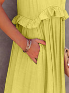 Tiered High-Low Maxi Dress with Ruffle Details