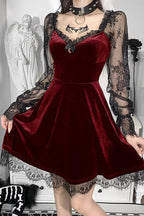 High-Rise Gothic Dress with a Round Neck
