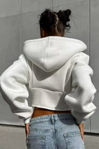 Hooded Hoodie with Zip Details