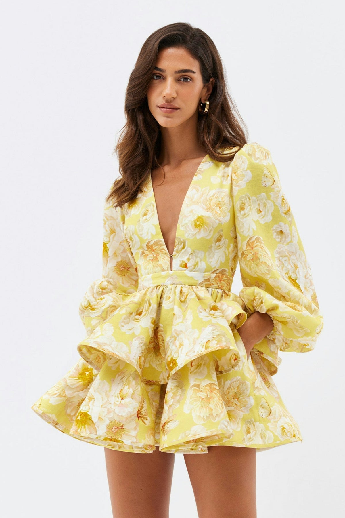 Floral Dress with Ruffle Details