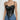 Sweetheart-Neck Faux-Leather Strappy Cami Top with a Front Zip Secondary image
