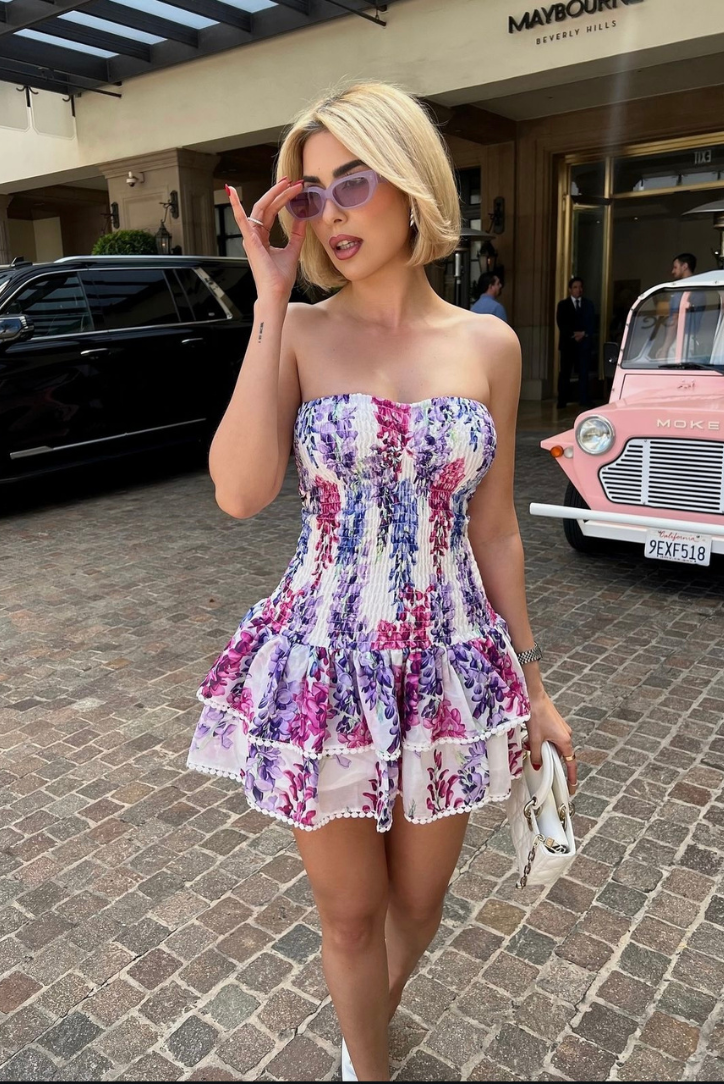 Strapless Open-Back Mini Dress