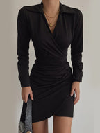 Mini Dress with a V-Neck