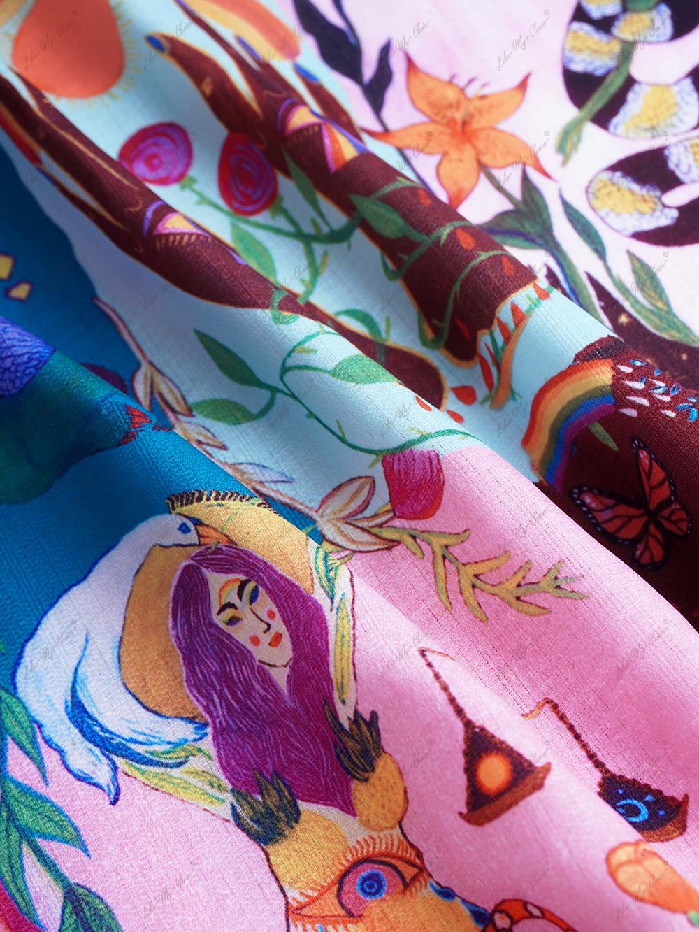 Graffiti-Print Abstract-Print Fitted Mini Dress