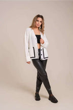 V-Neck Knit Pocket-Detail Cardigan