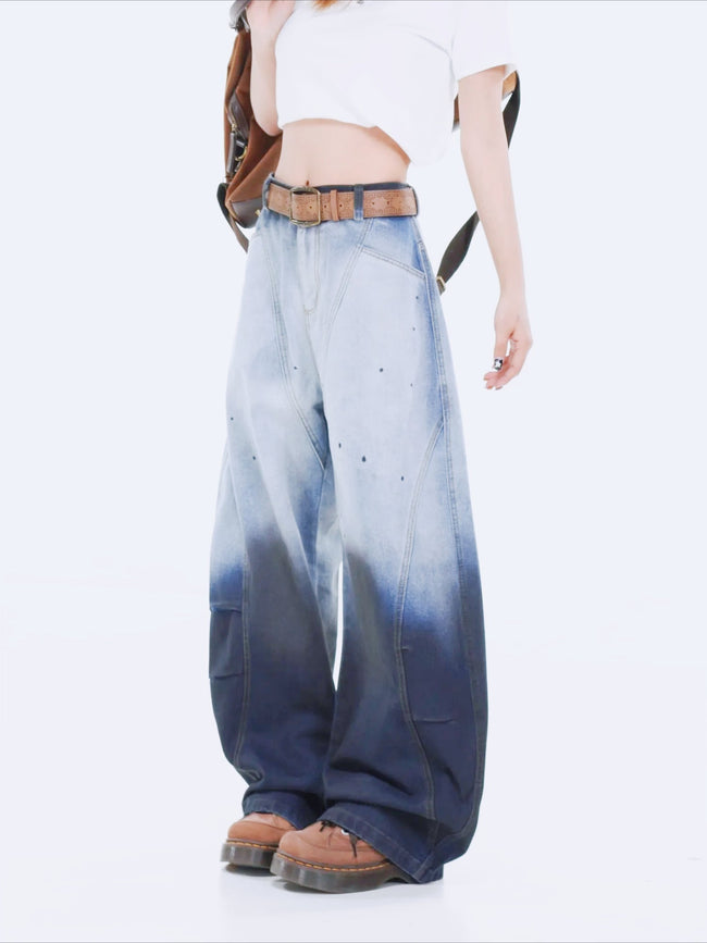 Patchwork Gothic Tall Waist Denim Pant Blue / S Main image