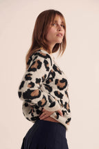 Leopard-Print Retro Cardigan