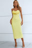 Seam Detail Strapless Sweetheart Neck Bodycon Dress Lemon clothes dress dresses formal dress formal dresses midi dress midi dresses NF Ship From Overseas
